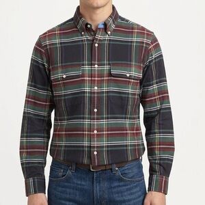 Ralph Lauren Plaid Button Down Shirt Men’s Large 100% Cotton Long Sleeve Green
